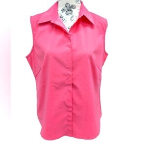Mac & Jac women's pink sleeveless button down shirt size 10